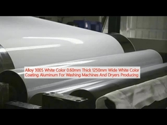 سبيكة 3005 اللون الأبيض 0.60mm سميكة 1250mm اللون الأبيض العريض الطلاء الألومنيوم لغسالات ومجففات إنتاج