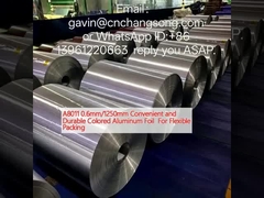 A8011 0.6mm/1250mm ورق الألومنيوم الملون مريح ودائم للتعبئة المرنة