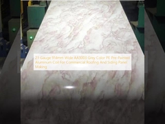 23 مقياس 914 ملم عريض AA3003 لون رمادى PE طلاء مسبق لفائف الألومنيوم لصنع الأسطح التجارية واللوحات الجانبية