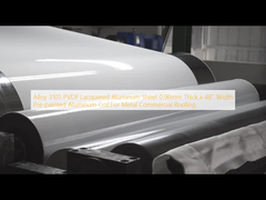 سبيكة 3105 PVDF ورقة الألومنيوم مغمورة 0.96 مم سميكة × 48 '' عرض لفائف الألومنيوم مسبقا مسبقا للتسقيف التجاري المعدني