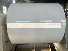 لفائف ألومنيوم 1100 من سبائك الألومنيوم (0.6 مم، عرض عريض للغاية قابل للتخصيص، طلاء PE أبيض) للألواح الداخلية للحافلة