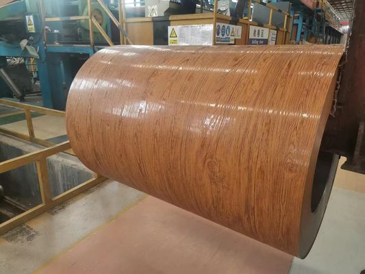 1100 H24 0.6mm حبوب الخشب طلاء مسبق لفائف ورق الألومنيوم للزخارف مواد الباب