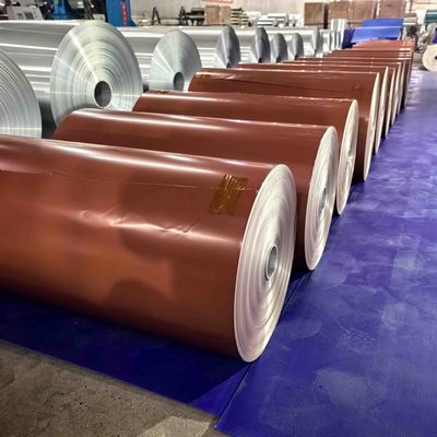 البوليستر الملون AA8011 O مقاس 0.08-0.11mm المستخدمة في الهياكل العازلة للمباني