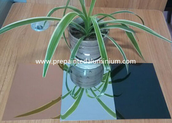 86% سبيكة عاكسة عالية اللمعان 1085 سمك 0.50 مللي متر مرآة إنهاء صفائح الألومنيوم لون ذهبي تستخدم للوحة الديكور المنزلي