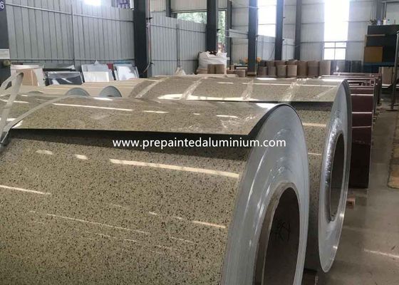 AA3105 الرخام PVDF الملفات الألومنيوم مسبقة الطلاء 0.6mm المستخدمة في البناء