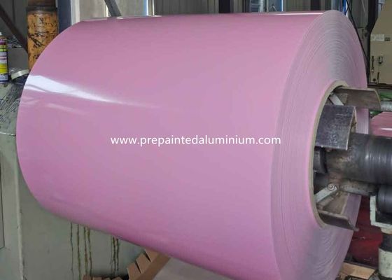 اللون الوردي 0.45mm 1200mm الملفات الألومنيوم المسبقة الطلاء المستخدمة لإنتاج وعاء الطهي